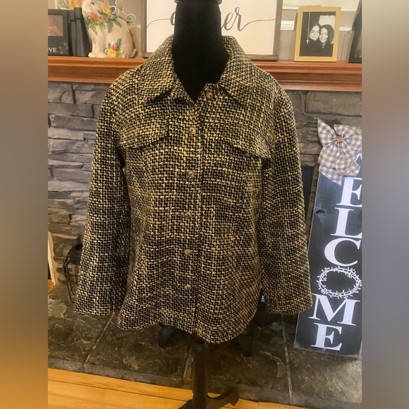 Orvis Jackets & Blazers - Orvis Black/Brown Tweed Button-Front Jacket 10P